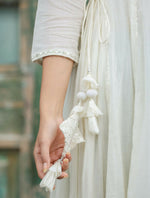 Thumbnail for Kaajh Women's Off-White Floral Embroidered Cotton Ethnic Dress - Distacart