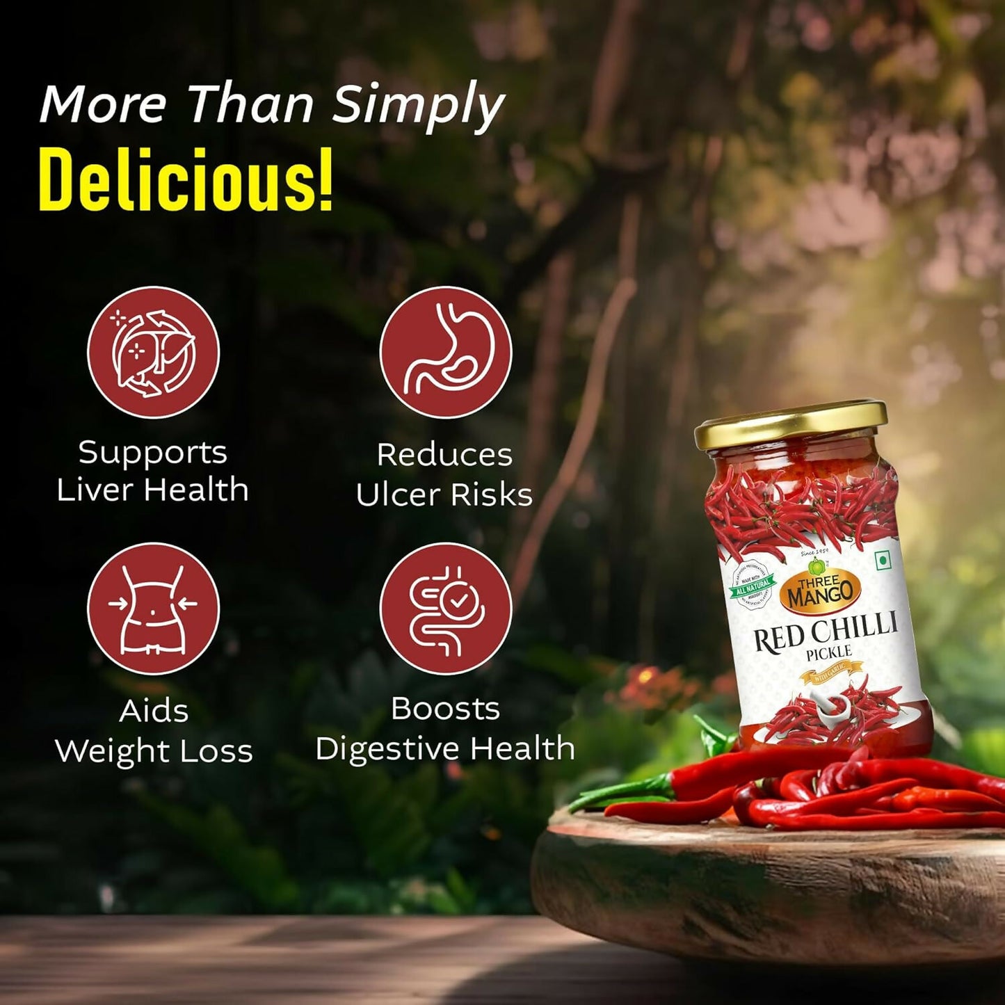 Three Mango Red Chilly Pickle - Distacart