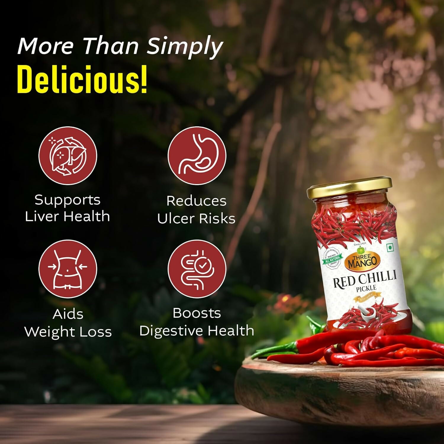 Three Mango Red Chilly Pickle - Distacart