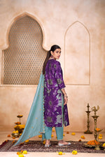 Thumbnail for BulBul Shehnaaz Purple Hand Work Kurta Set with Dupatta
