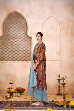 Thumbnail for BulBul Shehnaaz Rust Hand Work Kurta Set With Dupatta