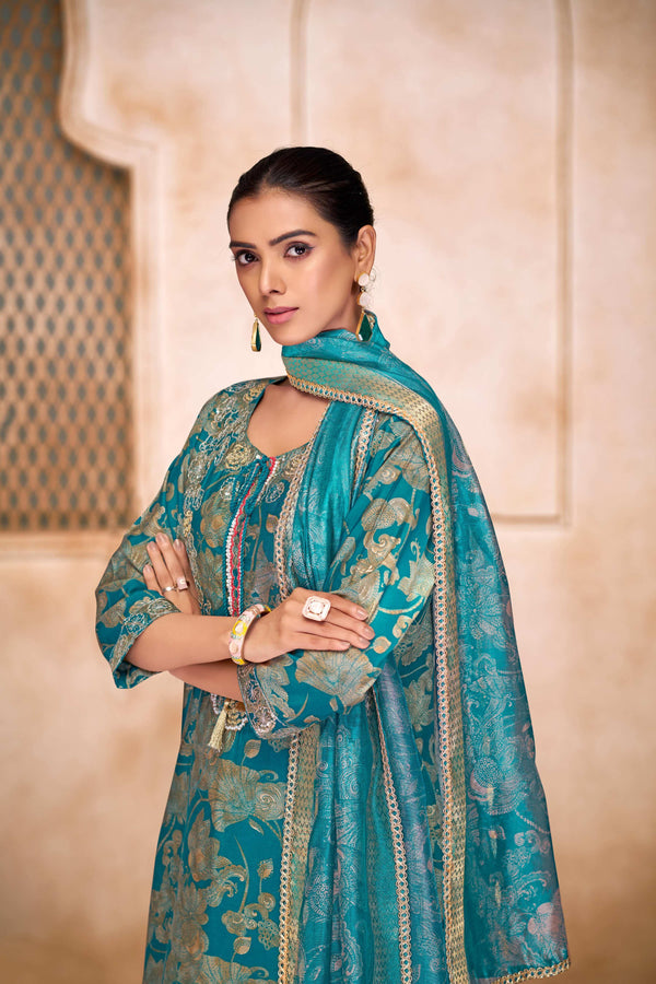BulBul Shehnaaz Rama Hand Work Kurta Set with Dupatta