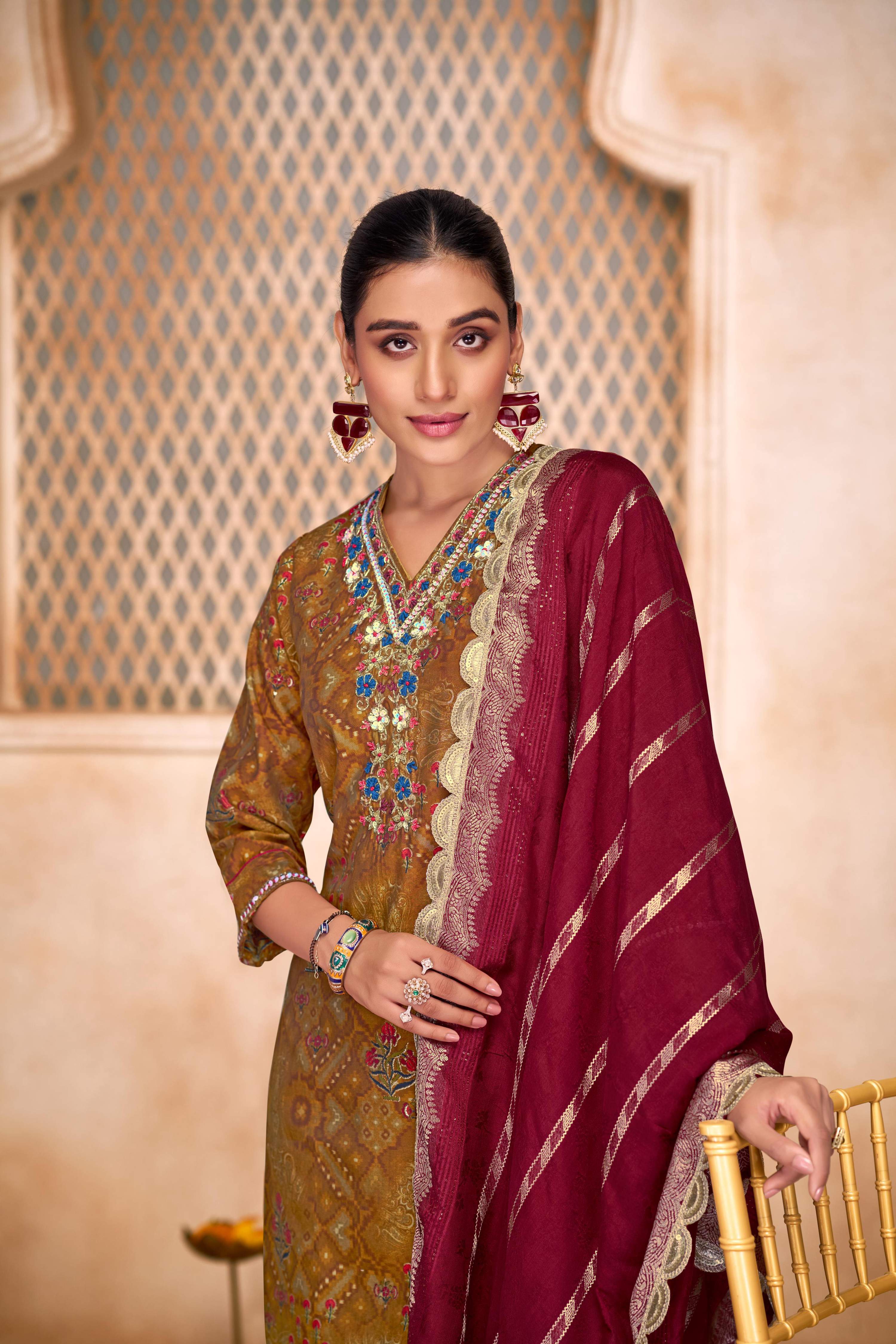 BulBul Shehnaaz Brown Kurta Set with Dupatta