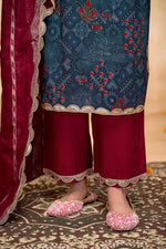 Thumbnail for BulBul Shehnaaz Navy Kurta Set with Dupatta