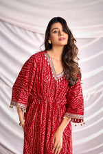 Thumbnail for BulBul Women Red Bandhani Printed Co-ord Set