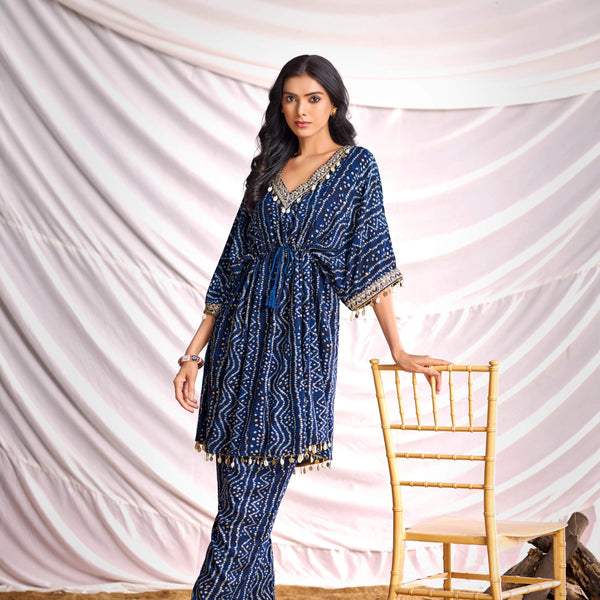 BulBul Women Blue Bandhani Printed Co-ord Set