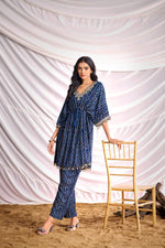 Thumbnail for BulBul Women Blue Bandhani Printed Co-ord Set