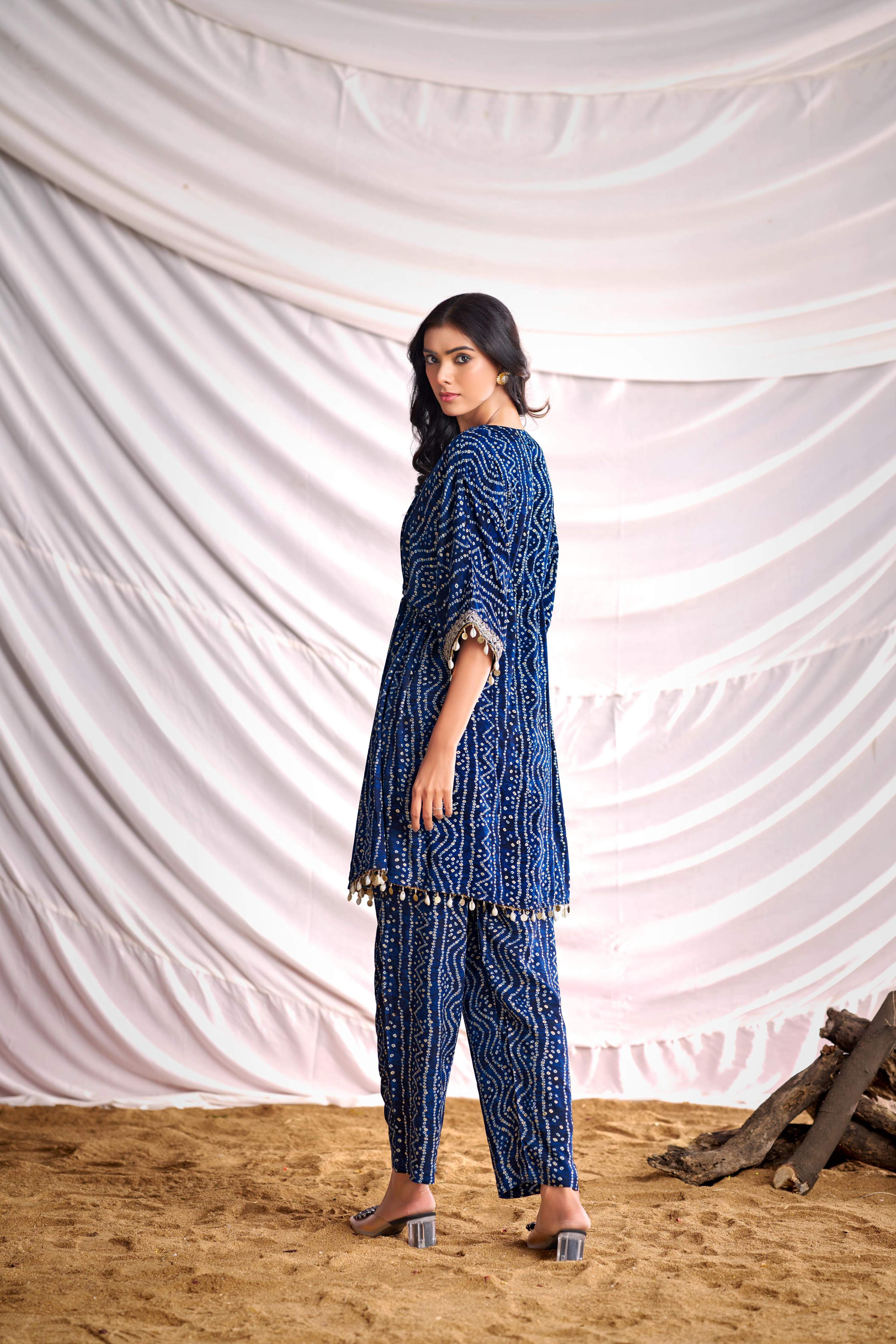 BulBul Women Blue Bandhani Printed Co-ord Set