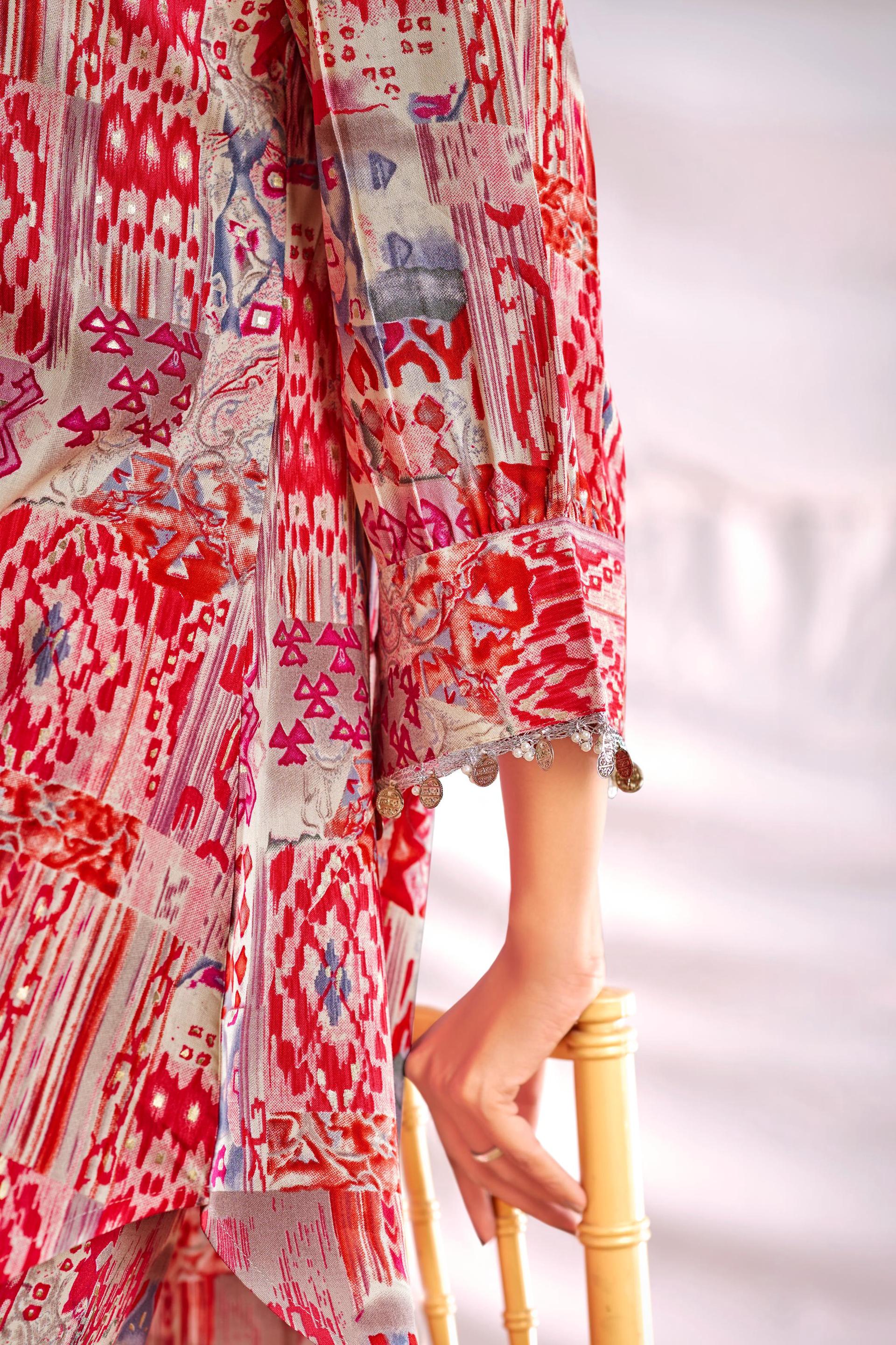 BulBul Women Orange Abstract Printed Co-ord Set