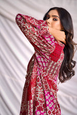 Thumbnail for BulBul Women Red and Cream Mixed Pattern Digital Printed Co-ord Set