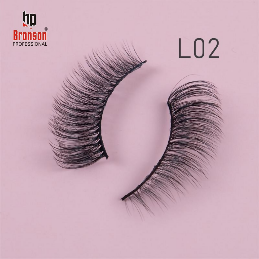 Bronson Professional Eyelash Set 3d False Long And Natural Eye Makeup - L02 - Dista