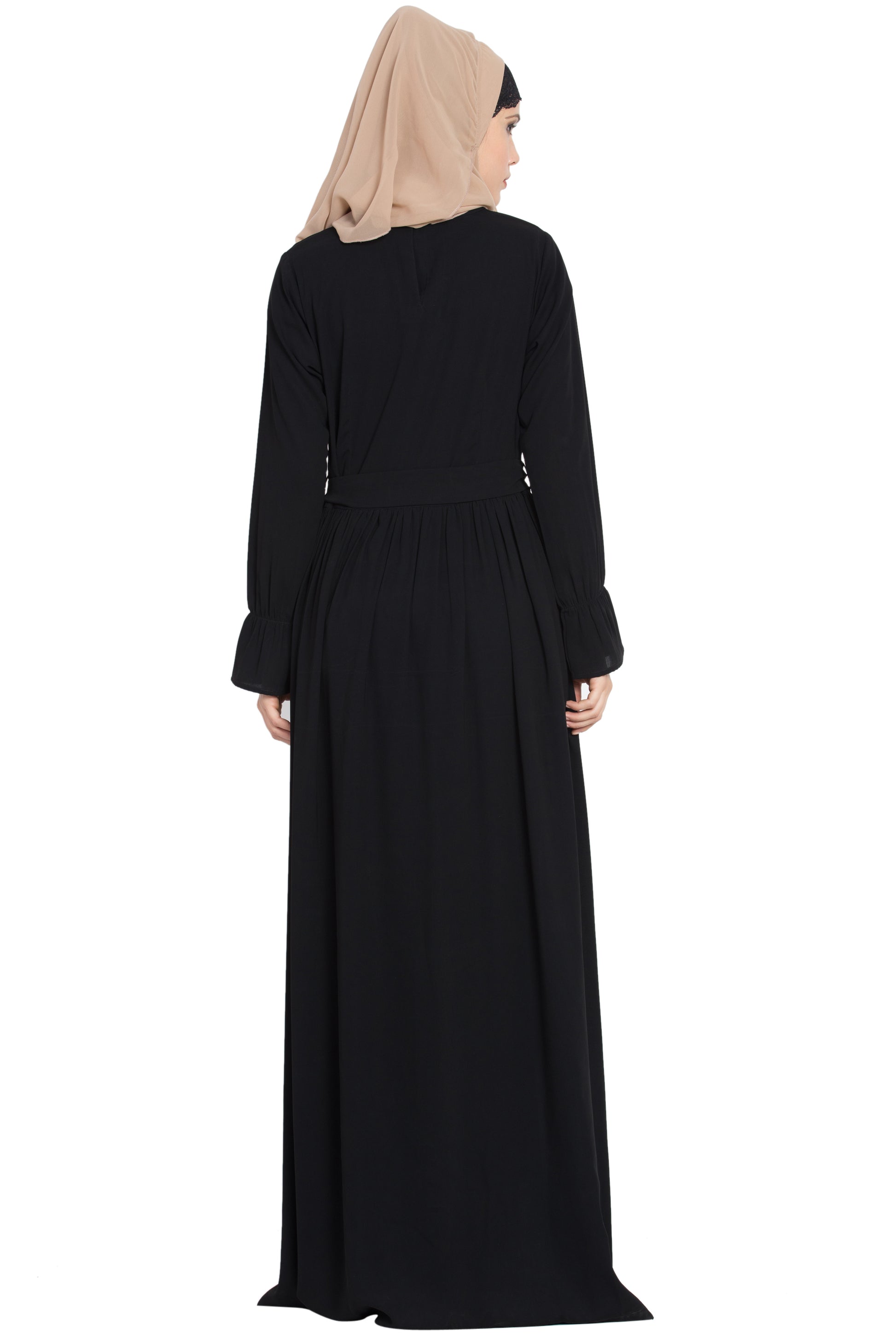 Bashariya Abaya Dress With Double Layers Of Bell Sleeves - Distacart