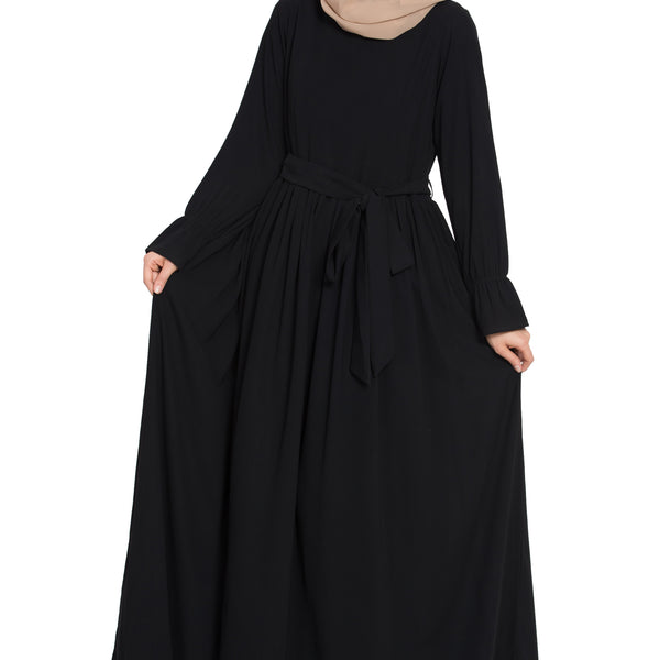 Bashariya Abaya Dress With Double Layers Of Bell Sleeves