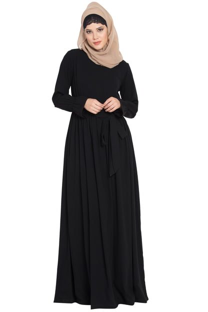 Bashariya Abaya Dress With Double Layers Of Bell Sleeves - Distacart
