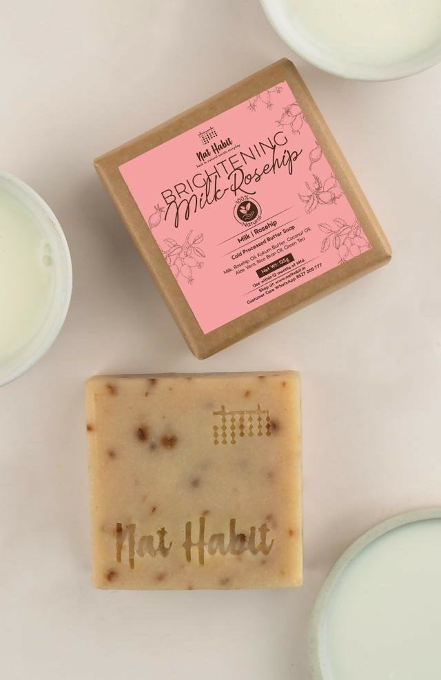 Nat Habit Cold Processed Brightening Milk-Rosehip Soap - Distacart