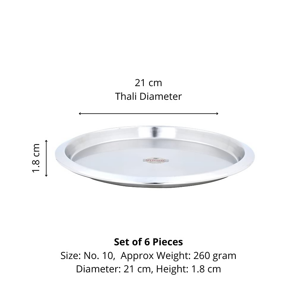 Vinod Stainless Steel Two Tone Serving Dish/Salad Plate/Snack Plate - Dista
