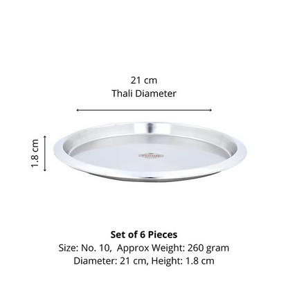 Vinod Stainless Steel Two Tone Serving Dish/Salad Plate/Snack Plate - Dista