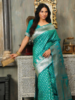 Thumbnail for Astita Banarasi Silk Rama Green Saree