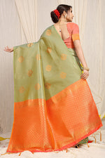 Thumbnail for Anaita Green Woven Design Pure Silk Banarasi Saree With Blouse - Distacart