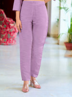 Thumbnail for Full Front Embroidered Kurta With Pant & Embroidered Organza Dupatta, Lavender - Hiral Fashion - Distacart
