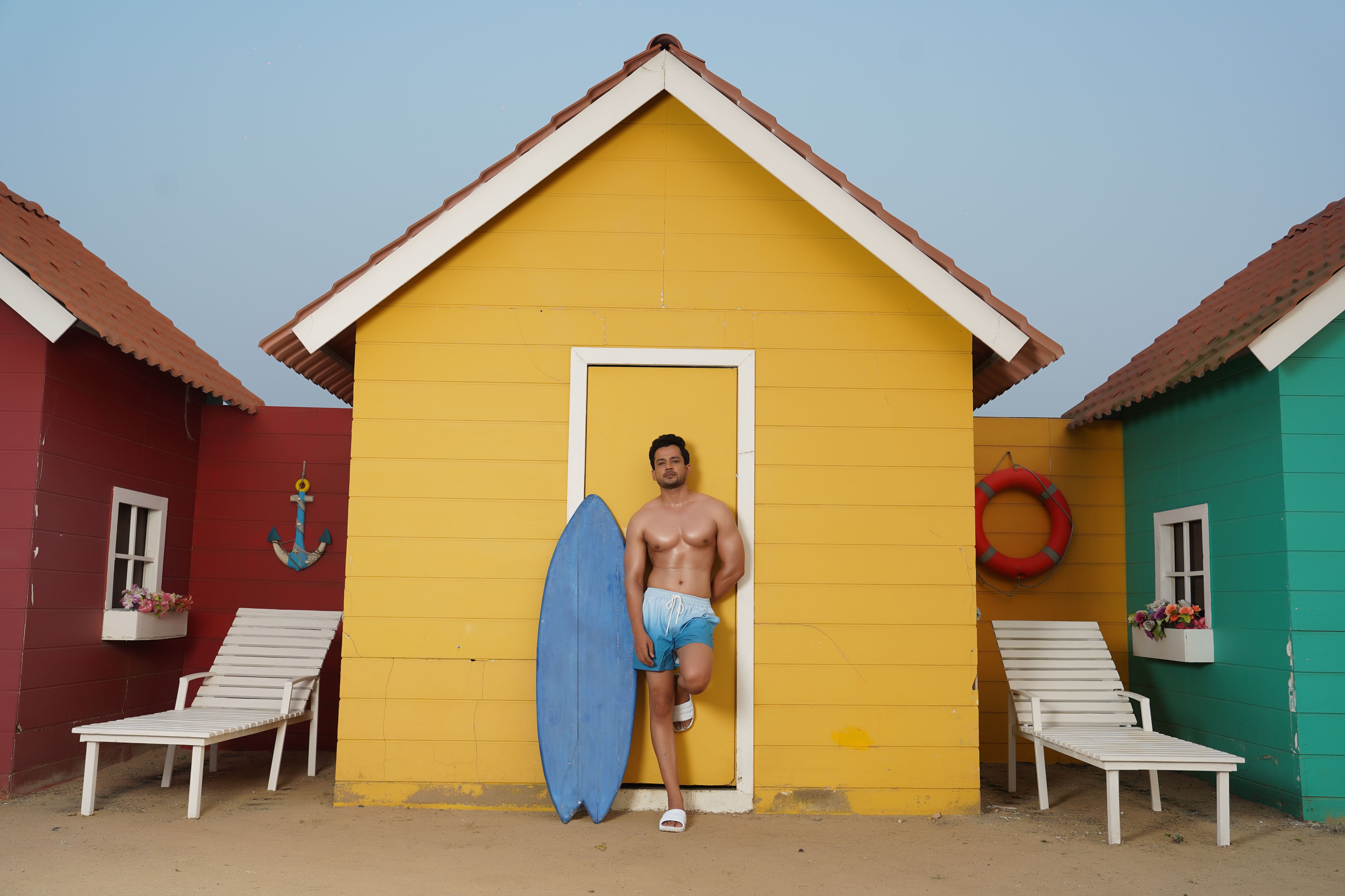 Noroke Sustainable fabric | Poly elastane Ombre Men Swim Shorts - Distacart