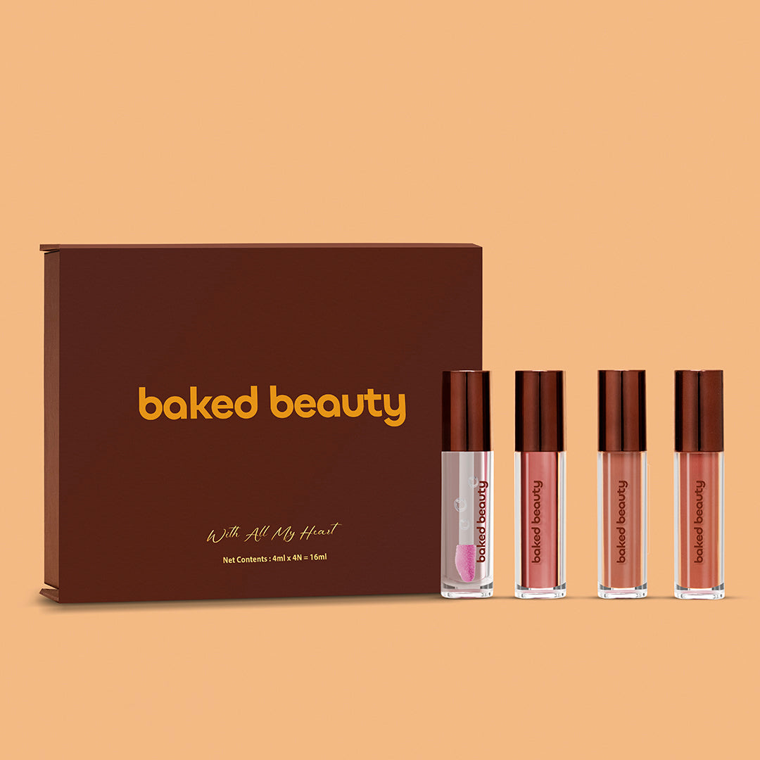 Baked Beauty With All My Heart Liquid Lipstick Gift Set For Women (4mlx4) - Distacart