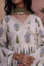 Thumbnail for BulBul Angrakha Off-White Cotton Cambric Anarkali