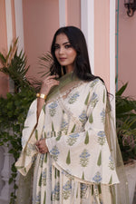 Thumbnail for BulBul Angrakha Yellow Cotton Cambric Anarkali