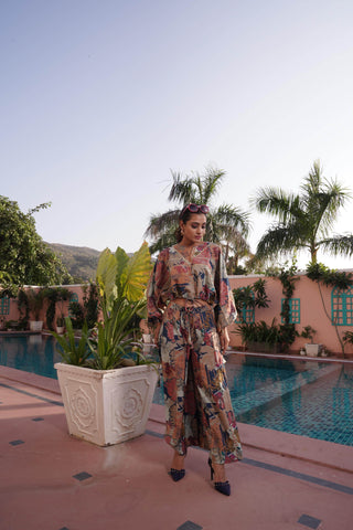 BulBul Anushree Chanderi Blue Co-Ord Set