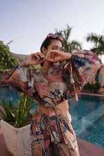 Thumbnail for BulBul Anushree Chanderi Blue Co-Ord Set