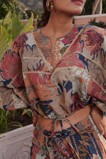Thumbnail for BulBul Anushree Chanderi Blue Co-Ord Set