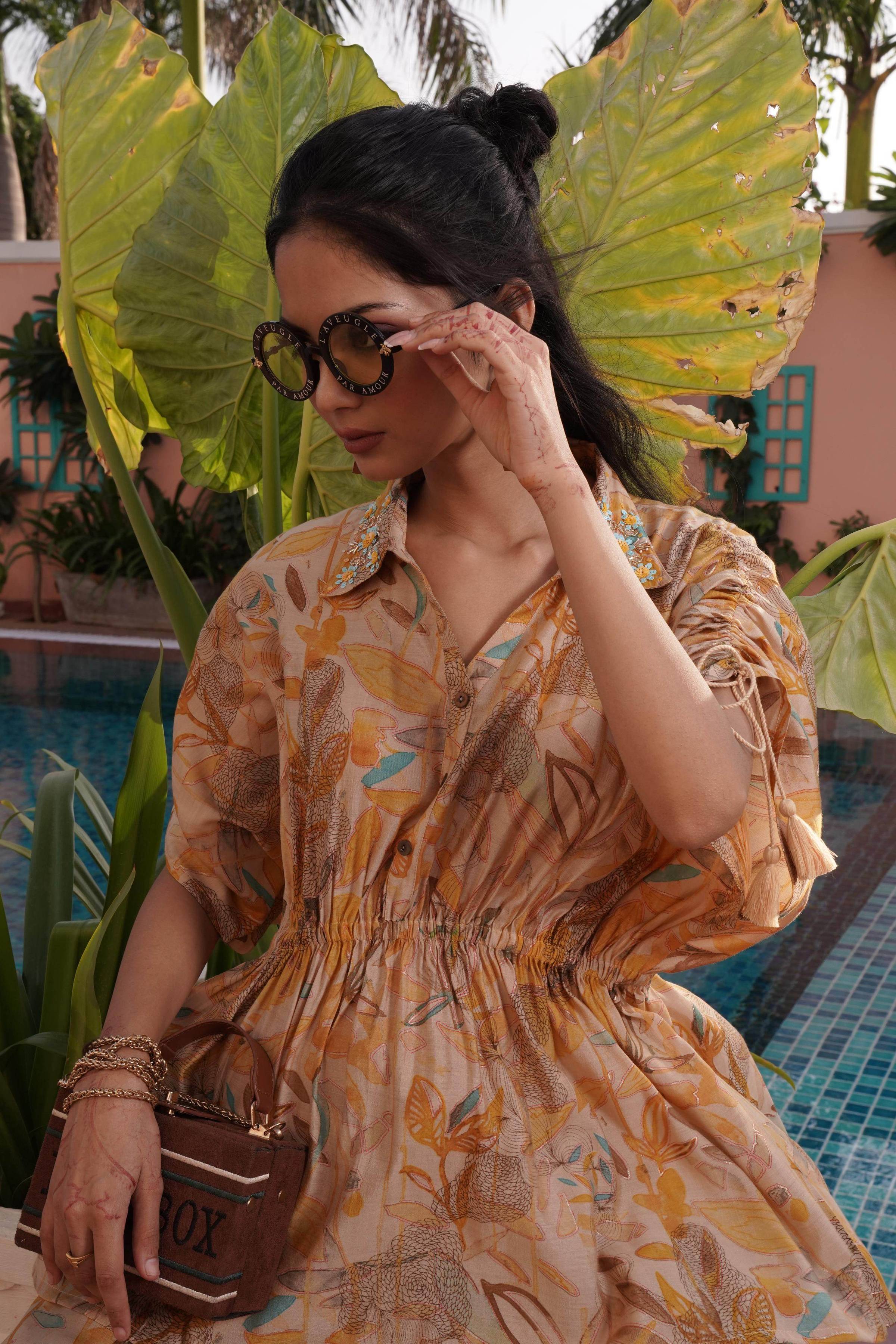 BulBul Ishika Yellow Chanderi Co-Ord Set