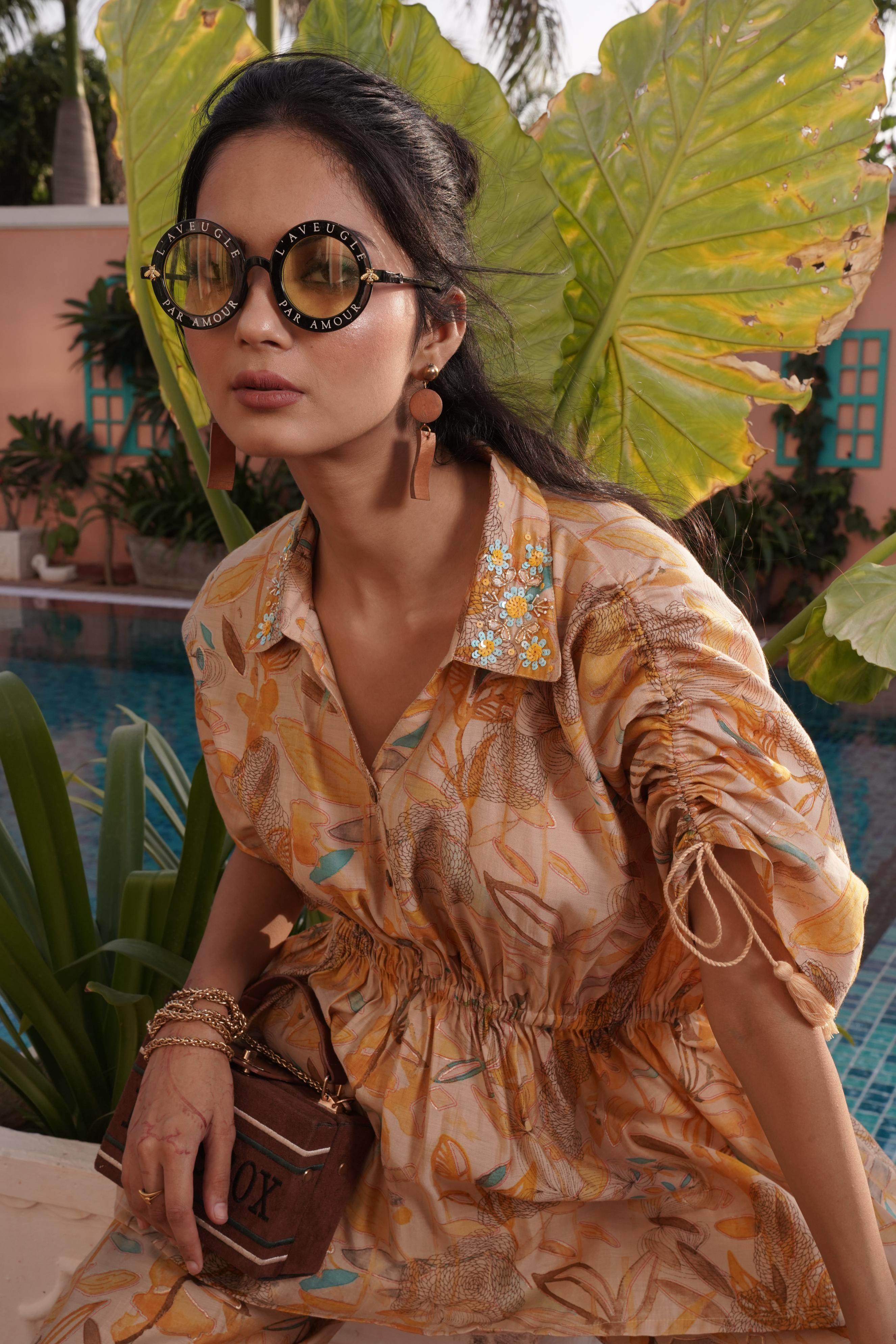 BulBul Ishika Yellow Chanderi Co-Ord Set