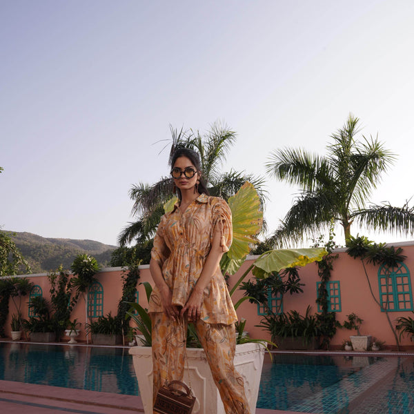 BulBul Ishika Yellow Chanderi Co-Ord Set