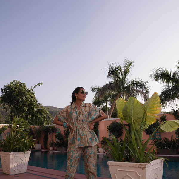BulBul Ishika Blue Chanderi Co-Ord Set