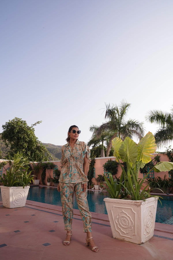 BulBul Ishika Blue Chanderi Co-Ord Set