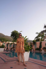 Thumbnail for BulBul Flowery Orange Cotton Short Dress