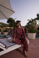 Thumbnail for BulBul Aneri Maroon Chanderi Co-Ord Set