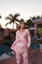 Thumbnail for BulBul Dhriti Pink Chanderi Co-Ord Set