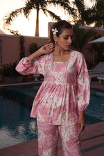 Thumbnail for BulBul Dhriti Pink Chanderi Co-Ord Set