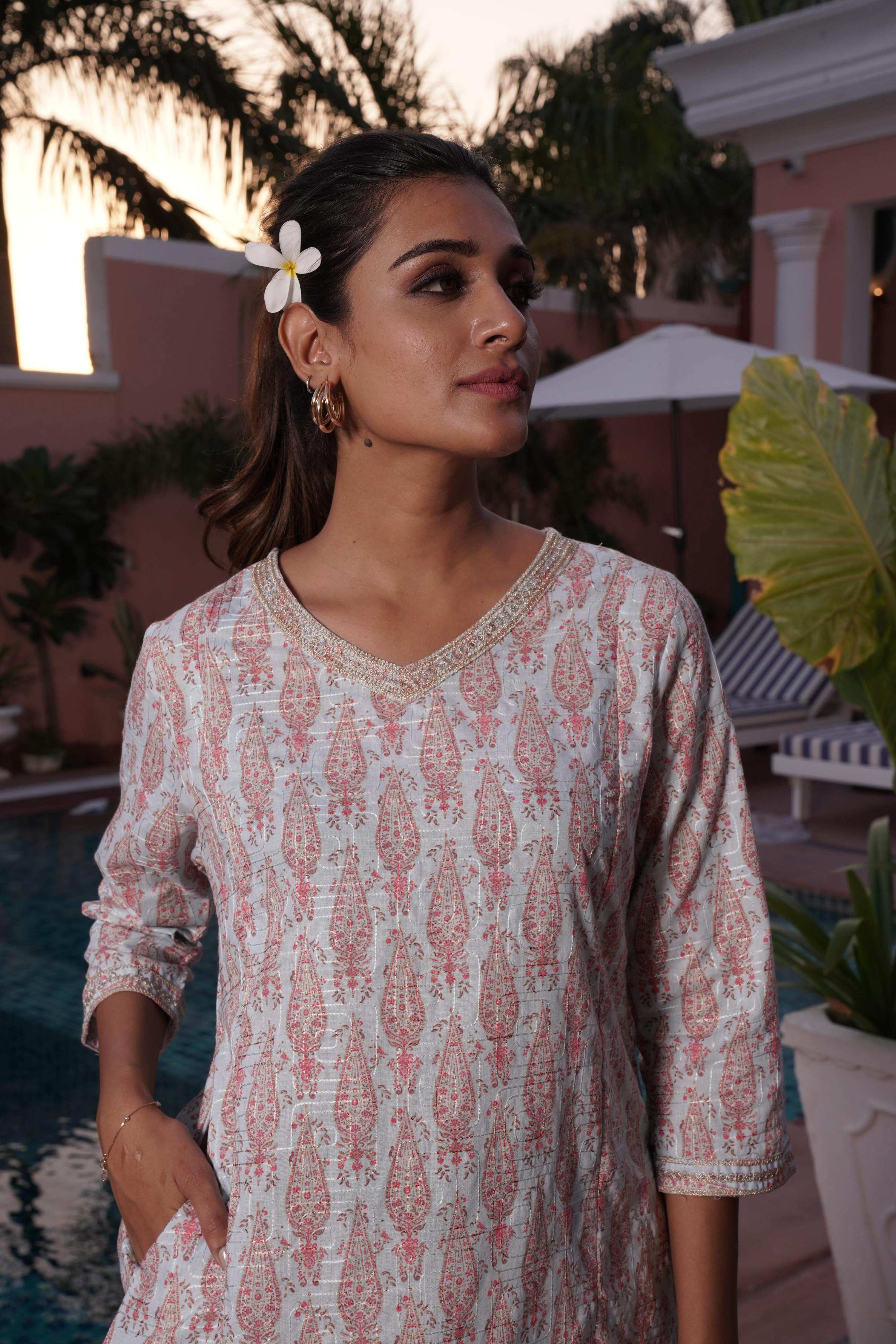 BulBul Henna Pink Cotton Co-Ord Set