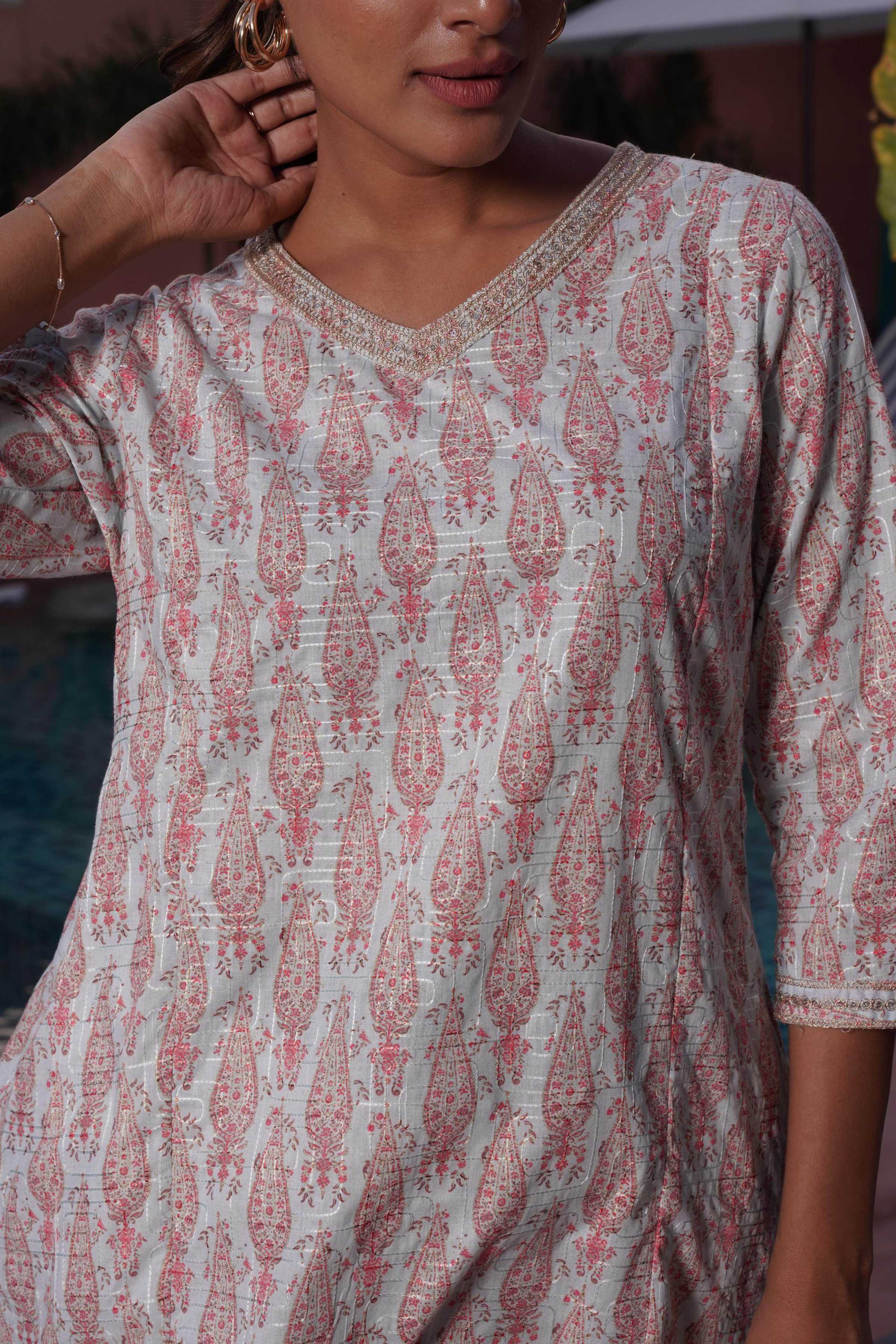 BulBul Henna Pink Cotton Co-Ord Set