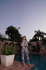 Thumbnail for BulBul Blue Cotton Long Lace Co-Ord Set