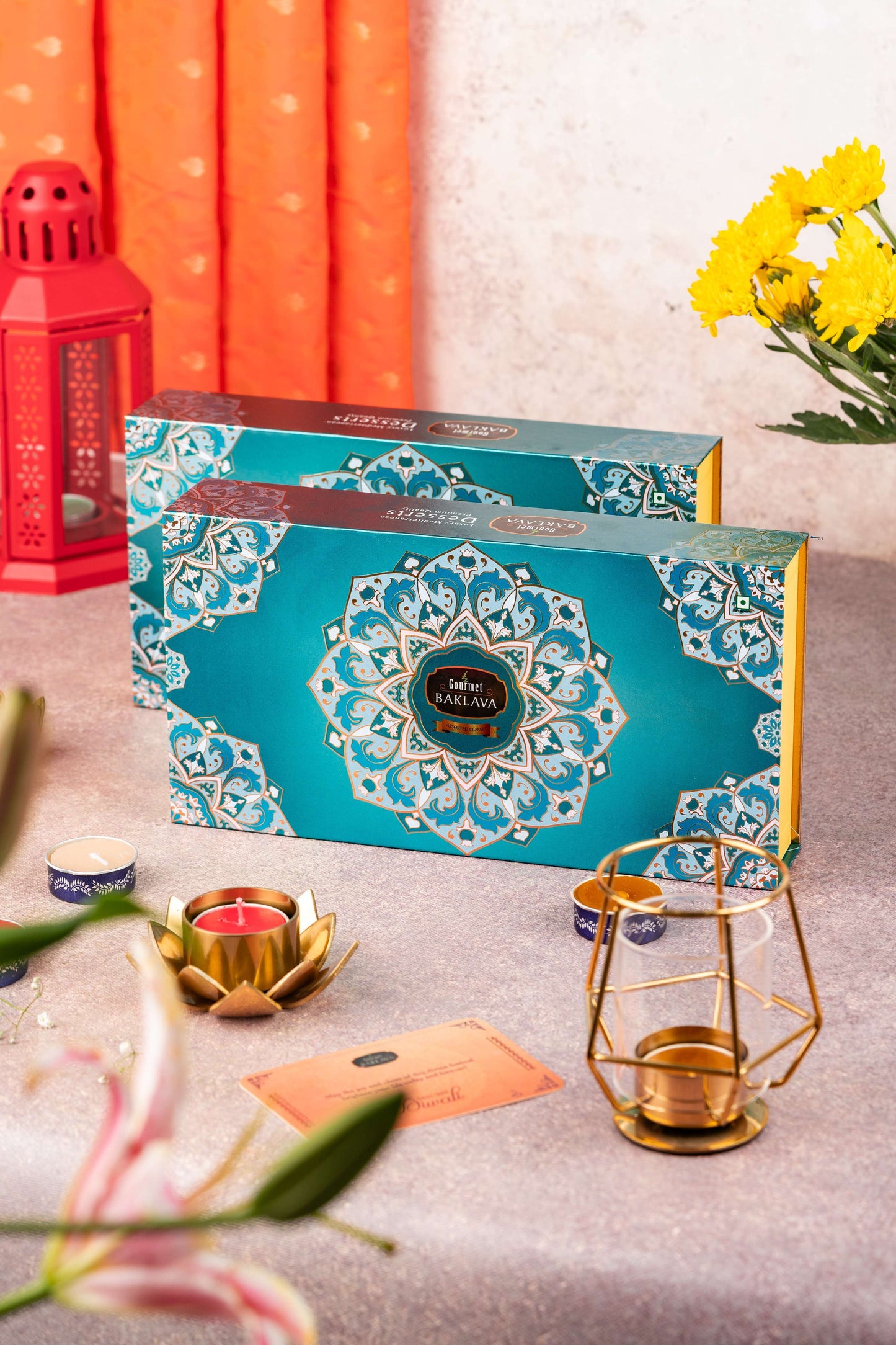Gourmet Baklava Chocolate Belloria Teal Gift Box - Distacart