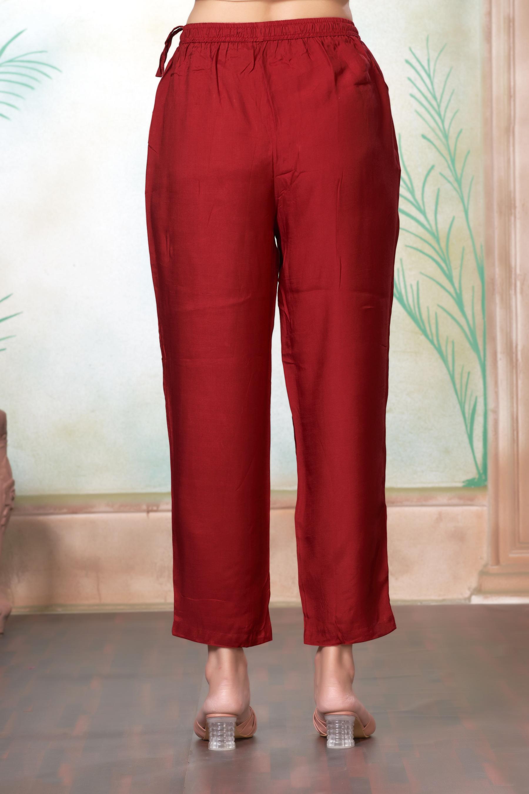 BulBul Ashima Red Muslin Kurta Set With Dupatta