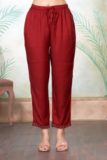 Thumbnail for BulBul Ashima Red Muslin Kurta Set With Dupatta