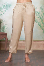 Thumbnail for BulBul Ashima Beige Cotton Kurta Set With Dupatta