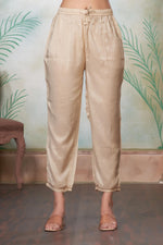 Thumbnail for BulBul Gayatri Muslin Beige Kurta Set With Dupatta