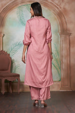 Thumbnail for BulBul Shama Peach Silk Kurta Set with Dupatta