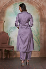 Thumbnail for BulBul Shama Purples Silk Kurta Set with Dupatta